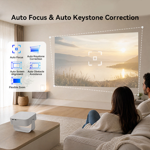 Hot-selling 300 Lumine 4K3.0 Screen Inch Portable Automatic Trapezoidal Correction1+8G TFT LCD Q1 Smart 1080p <b>Projector</b> - Product Image 2