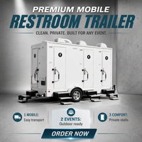 Remorque de toilettes portables, unité sanitaire mobile pour événements extérieurs, camping et solutions sanitaires commerciales temporaires