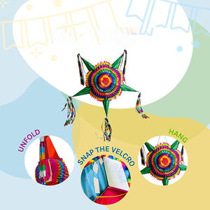 <span class=keywords><strong>Pinata</strong></span> étoile mexicaine extra large avec cônes verts et corde de 30 pieds - Product Image 3