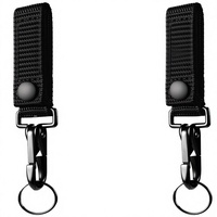 Clip de ceinture robuste en nylon thermolaqué avec porte-clés pour l'industrie du commerce de détail, mousqueton métallique pour ceinture de service