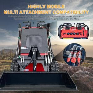 FREE SHIPPING EPA CE Diesel Mini <b>Track</b> Skid Steer Loader Skid Steer Hydraulic Drive With Rubber <b>Track</b> and Attachments - Product Image 5