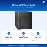 Subwoofer mono haute puissance 15 pouces HG-GS2F04-CWB 300W 8 Ohm Nominales 45Hz-400Hz pour système de sonorisation de scène et de tournée, concert