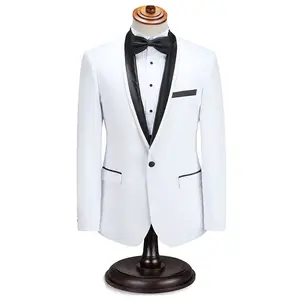Mens सफेद 3 टुकड़ा सूट स्लिम फिट सुइट्स पुरुषों दर्जी सूट तुर्की ऊन 100% ऊन कपड़े