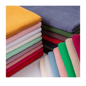 Vêtements doux pour bébé, bonne qualité, teint uni, 2 couches, tissu <span class=keywords><strong>de</strong></span> mousseline <span class=keywords><strong>de</strong></span> <span class=keywords><strong>coton</strong></span> à double <span class=keywords><strong>gaze</strong></span> par rouleau - Product Image 1