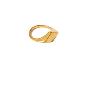 18K Gold Plated Geometric Stainless Steel <b>Finger</b> <b>Ring</b> Women Gold <b>Rings</b> Jewelry for Gift - Product Image 2