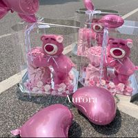 Nouveautés romantiques Bouquet éternel de fleurs Bouquets Ours en peluche Rose éternelle Ours en fleurs Cadeau pour la Saint-Valentin Ours en fraises