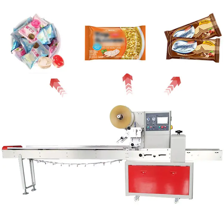 Fournisseur d'usine de processus d'emballage horizontal, machine d'emballage de bonbons/nouilles tablette oreiller