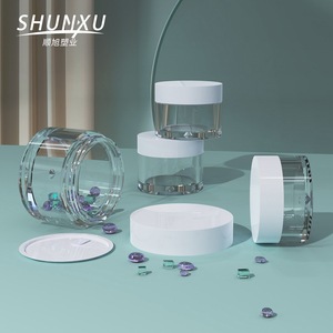 Shunxu <b>Plastic</b> Jars 10g 15g 20g 30g Round Transparent With White Lid For Cosmetic Cream <b>Packaging</b> - Product Image 2