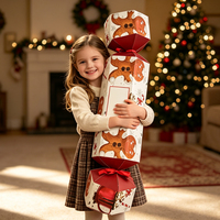 Boîte de Noël élégante pliable de style cracker avec logo personnalisé en gros pour l'emballage de cadeaux avec ruban