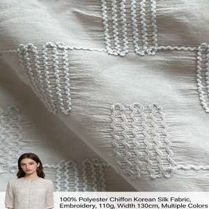 Tela de Chifón Transparente con Bordado a Mano - <span class=keywords><strong>Material</strong></span> de Diseño de Moda, Tela para Ropa 100% Poliéster - Product Image 6