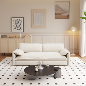 Canapé-lit convertible 3-en-1 en velours au design moderne, confortable, avec espace de rangement pour hôtel, chambre, appartement, salon - Product Image 3