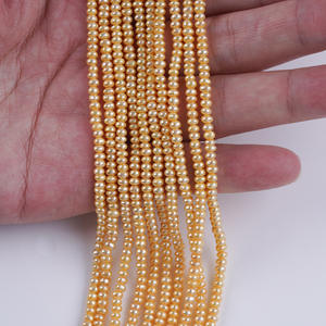 Cadena de Perlas Planas Blancas de 3.5-4mm de Zhuji, Perlas Barrocas Naturales de Agua Dulce para Hacer Collares, Perlas Sueltas en Forma de Patata - Product Image 5