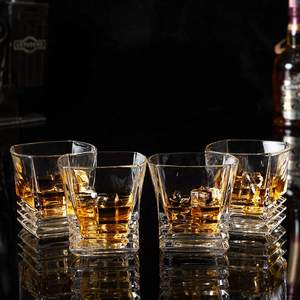 Vasos de Whisky Cuadrados de 10 oz, Vasos de Vidrio para Whisky Escocés, Bourbon, Brandy, Ron, Vasos para Hombre, Papá, Hermano, Abuelo - Product Image 4