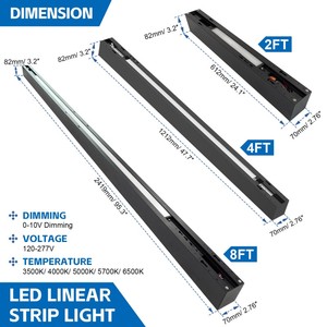 Hiện đại kiến trúc <span class=keywords><strong>LED</strong></span> tuyến tính ánh sáng mặt dây chuyền 50W 60W 70W 80W 100W nhôm đèn trần cho nhà để xe phòng tập thể dục - Product Image 5