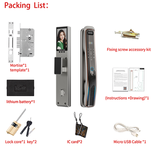Serrure de porte numérique à reconnaissance d'empreintes digitales 3D, système de sécurité intelligent avec carte mémoire pour porte en bois, <span class=keywords><strong>code</strong></span> de sécurité visuel - Product Image 3