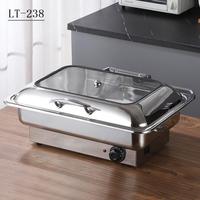 Liyunda 9L RVS Elektrische Chafing Dish Buffetset Rechthoekige Voedselwarmer PC Deksel Type voor Catering