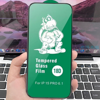 Protection d'écran en verre trempé 18D à colle intégrale et couverture complète, avec coussin d'air anti-chute, prix usine pour Infinix Hot 30i et iPhone 14 15 16