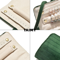 Tas Perhiasan Lipat Portabel Baru Bahan Beludru Desain Tali Ikat Multi Kompartemen untuk Penyimpanan Perhiasan, Cocok untuk Perjalanan dan Penggunaan Sehari-hari
