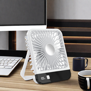 <b>Mini</b> Desk Fan with Digital Display USB Rechargeable Quiet Desktop Personal Fan Portable Small Cooling Fan for Home Office Dorm - Product Image 1