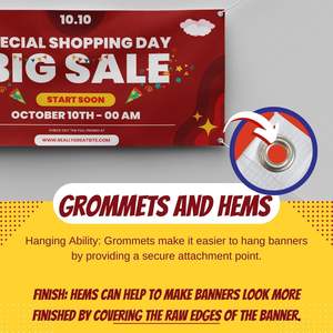 Bannière en vinyle personnalisée écologique 12x12 pouces, montée sur un mât en plastique, résistante aux intempéries, imprimée par jet d'encre, intérieur/extérieur - Product Image 4