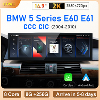 Lecteur multimédia Android pour voiture de 14,9 pouces, navigation GPS, unité principale pour BMW Série 5 E60 E61, CarPlay sans fil, tableau de bord Android