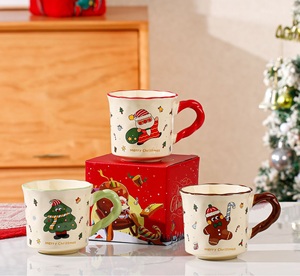 Taza de Café de Cerámica Ecológica de 400 ml con Diseño Navideño, Apta para Microondas, Reutilizable, para el Hogar y la Oficina, Regalo para Té - Product Image 2