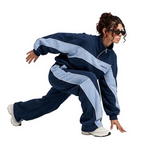 Conjunto Deportivo de Felpa para Mujer, Sudadera con Cierre de Cremallera, Pantalones Anchos, Ropa Casual de Calle, Conjunto de Dos Piezas, Ropa Deportiva Premium ONEAPE - Product Image 1