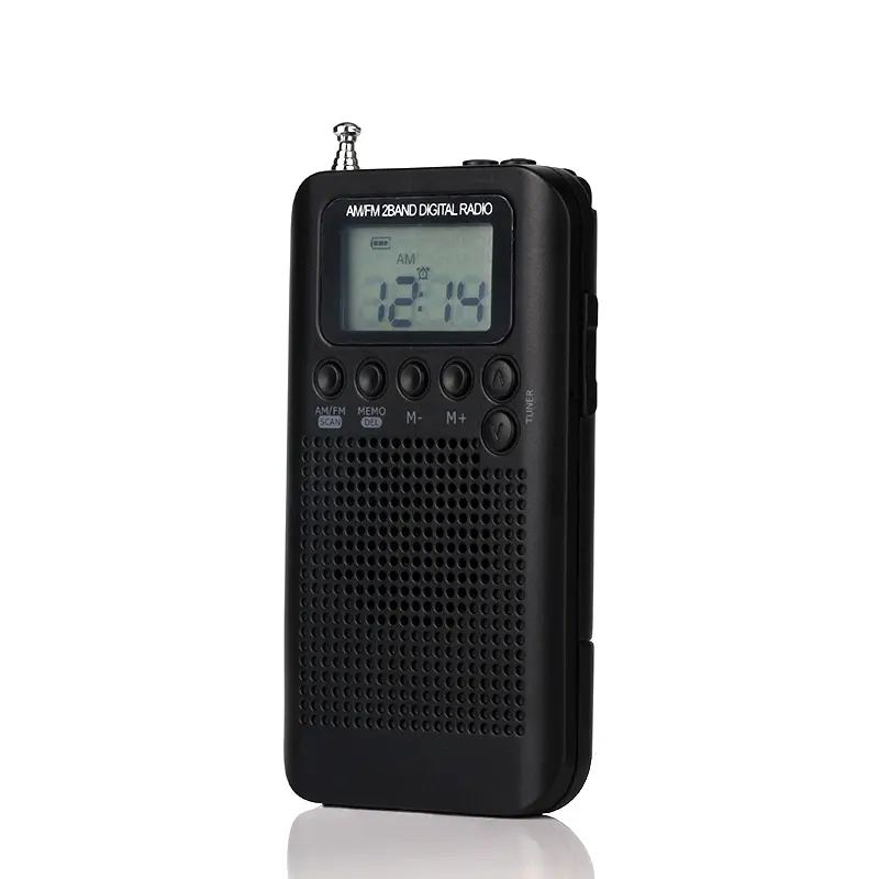 Wholesale Of New Materials Pocket Sized Radio Backlight Lcd Screen 2*1.5V Digital Two Way Modern Clock Stereo Car Radio