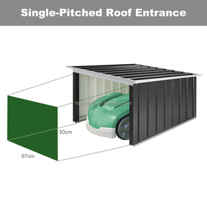 Cobertizo de Jardín Metálico Antracita para <span class=keywords><strong>Robot</strong></span> Cortacésped, Resistente a los Rayos UV e Impermeable, con Techo Monopitch - Product Image 5