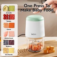 NCVI-Mélangeur électrique portable pour aliments pour bébés-Purée pour bébés-Ensemble de verre pour robot culinaire