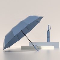 Parapluie pliant automatique avec attache poignet, léger, résistant au vent, durable, élégant et portable pour le bureau et les affaires