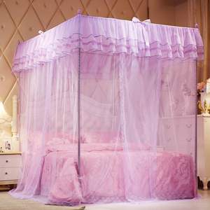 มุ้งกันยุงแบบหนา 3 ประตู ทรงสี่เหลี่ยม ผ้าลูกไม้หรูหรา ขายส่ง - Product Image 2