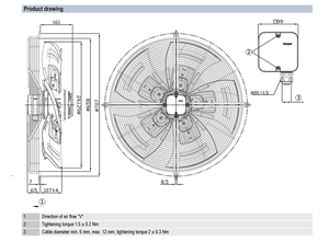 Ventilateur axial AC robuste de 630 mm ebm-papst S4D630-GR01-01/F01 pour la ventilation industrielle et les systèmes de tours de refroidissement CVC - Product Image 2
