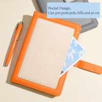 Carnet de notes A5 en cuir PU de qualité supérieure avec logo personnalisé, couverture rigide, grande poche et boucle magnétique
