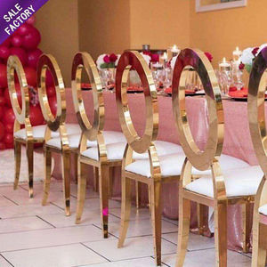 Novel Stylish Stainless Steel Golden White <b>Dining</b> <b>Chair</b> Nordic Wedding Events <b>Cheap</b> Banquet <b>Chairs</b> Party - Product Image 2
