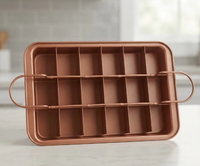 Plat à pâtisserie rectangulaire moderne en céramique antiadhésive orange pour la cuisine à domicile, pour gâteaux et pains