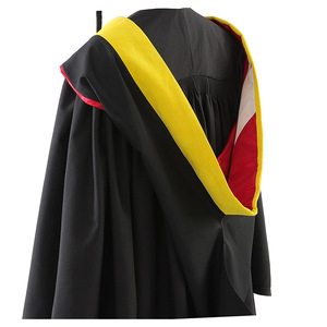 Robe de graduation de style américain Jing Zherui, costume de bachelier tissé, col jaune, drapé, uniforme scolaire unisexe pour adultes - Product Image 4