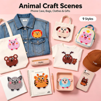 Ensemble de 9 patchs autocollants en forme d'animaux gras pour vêtements, chapeaux, sacs, chaussettes, pour cadeaux DIY, décoration d'activités commerciales, usage quotidien