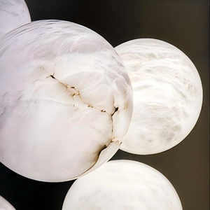 ModernLuxury Alabaster MarbleGlobe Pendant Light Chandelier forDining RoomLiving Room Villa Hotel custom alabaster light fixture - Product Image 4