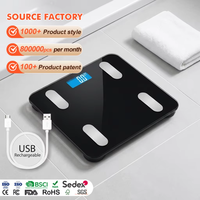 Báscula Digital Inteligente Inalámbrica con Carga USB, 180 kg, OEM ODM, Báscula de Baño para el Hogar