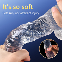 Masturbador Femenino de Bajo Precio, Productos Sexuales, Consolador Realista de Gel Suave, Consolador de Cristal para Mujeres con Fuerte Ventosa, Juguetes Sexuales