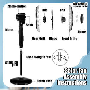 Ventilador Solar de 15w 20w 25w DC/AC Recargable con Panel y Batería, para Uso en Interiores y Exteriores - Product Image 5