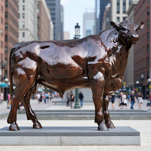 Recién llegado, decoración de jardín al aire libre, escultura de Animal grande, estatua de toro de vaca de bronce de tamaño real personalizada, decoración de jardín al aire libre de Metal - Product Image 2