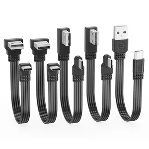 <span class=keywords><strong>C</strong></span>âble de données USB vers Type <span class=keywords><strong>C</strong></span>, répartiteur coudé haut/bas/gauche/droite, cordon plat, transfert de données USB 2.0, alimentation 2A, synchronisation, extension de ligne - Product Image 6