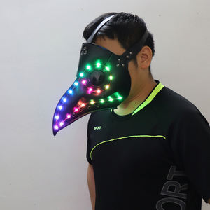قناع LED من نوع بو بو بو بو أسود على شكل منقار لحفلة الهالوين القوطية بألوان كاملة مضيء للحفلات التنكرية طبيب الموت الشرقي بفم طائر كلاسيكي رائع - Product Image 2