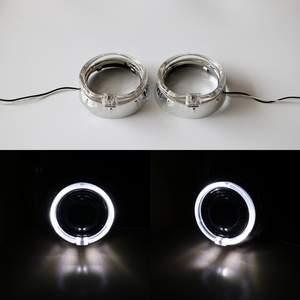 Meilleures ventes : Cache-lentilles de projecteur de phare automobile de 3 pouces avec anneaux LED Angel Eyes, universels pour la rénovation - Product Image 4