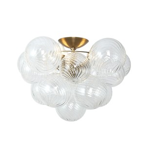 Copper Longree Modern <b>LED</b> Clear Glass Globe Chandelier Surface Mounted <b>Ceiling</b> <b>Light</b> for <b>Bedroom</b> Kitchen Living Room Home Office - Product Image 1