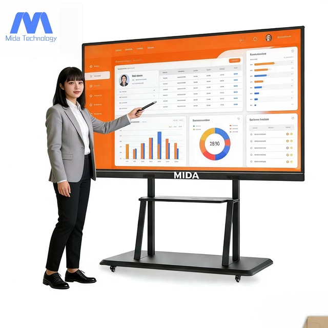 MIDA Intelligent Electronic Whiteboard for Education Office 4K 20/40 Point Infrared Touch Screen Digital Smart Board for School