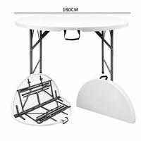 Table à bascule portable de haute qualité en résine plastique blanche, pliable, imperméable, empilable, design moderne, pour cour, salle à manger, hôtel