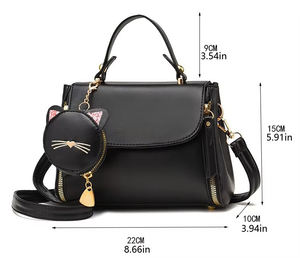 Thời Trang Mới Phụ Nữ Phụ Nữ Túi Xách Đa Năng PU Da Dây Kéo Phụ Nữ Vai Túi Crossbody Mèo Rắn Colour Phụ Nữ Tote Túi - Product Image 3
